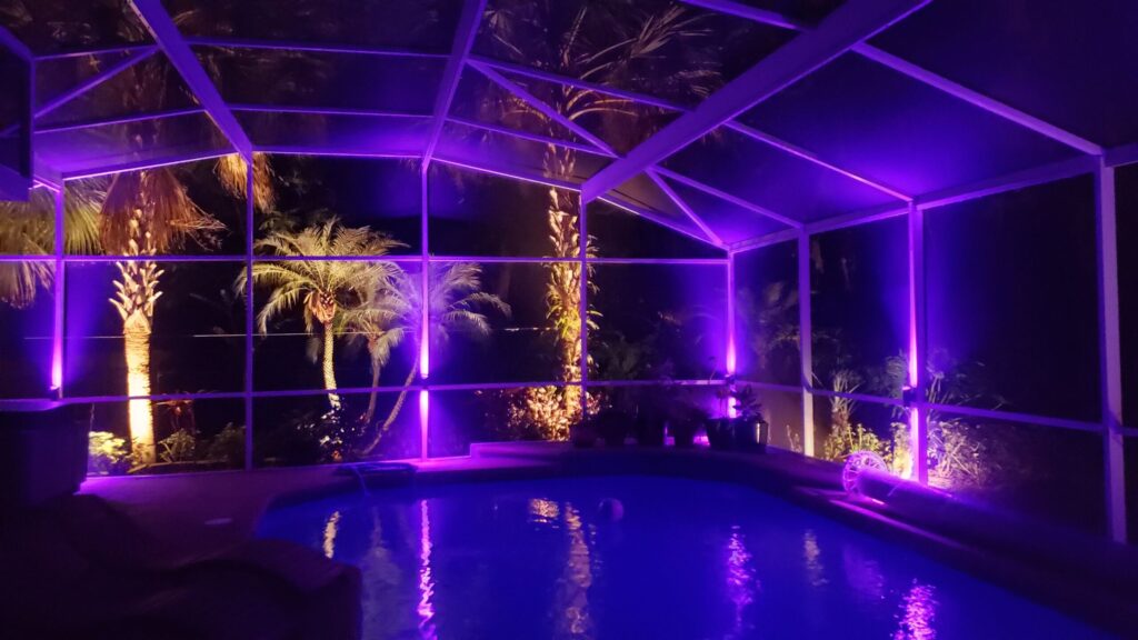 Get Lit Decorative Lighting up/down lanai lights in a purple color